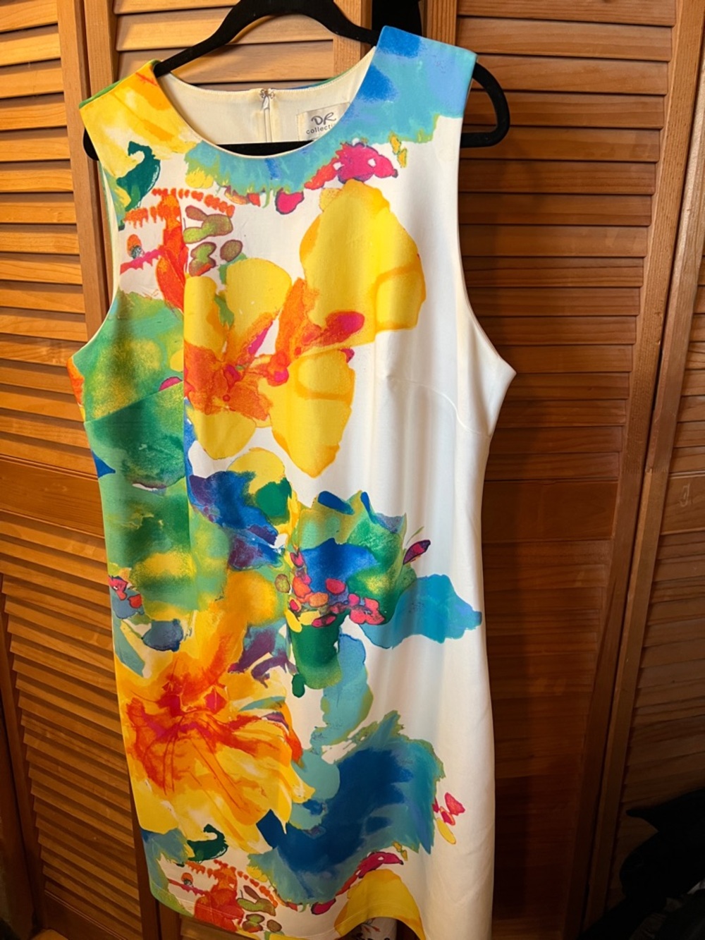 SD Collection Floral Sheath Dress in Blue, Yellow, Green, Pink